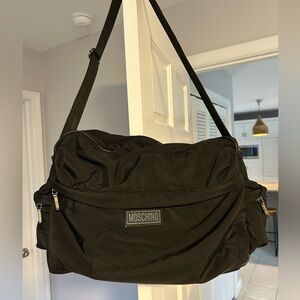 Moschino crossbody nylon duffle bag
